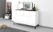 Sideboard >Rovigo< in Weiß Hg. / Schiefer - 120x82x40cm (BxHxT)