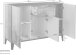 Sideboard >Rovigo< in Weiß Hg. / Schiefer - 120x82x40cm (BxHxT)