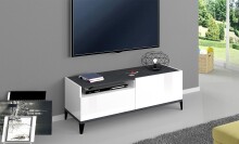 TV-Board >Rovigo< in Weiß Hg. / Schiefer - 120x47x40cm (BxHxT)