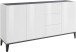 Sideboard >Rovigo< in Weiß Hg. / Schiefer - 160x82x40cm (BxHxT)