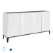 Sideboard >Rovigo< in Weiß Hg. / Schiefer - 160x82x40cm (BxHxT)