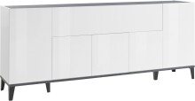 Sideboard >Rovigo< in Weiß Hg. / Schiefer -...