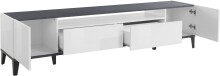 TV-Board >Rovigo< in Weiß Hg. / Schiefer - 200x47x40cm (BxHxT)
