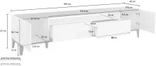 TV-Board >Rovigo< in Weiß Hg. / Schiefer - 200x47x40cm (BxHxT)