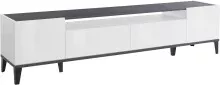 TV-Board >Rovigo< in Weiß Hg. / Schiefer - 200x47x40cm (BxHxT)