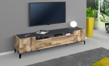 TV-Board >Rovigo< in Pereira Ahorn / Schiefer - 200x47x40cm (BxHxT)