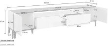 TV-Board >Rovigo< in Pereira Ahorn / Schiefer - 200x47x40cm (BxHxT)