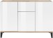 Sideboard >Rovigo< in Weiß Hg. / Pereira Ahorn - 120x82x40cm (BxHxT)
