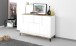 Sideboard >Rovigo< in Weiß Hg. / Pereira Ahorn - 120x82x40cm (BxHxT)