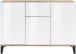 Sideboard >Rovigo< in Weiß Hg. / Pereira Ahorn - 120x82x40cm (BxHxT)