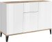 Sideboard >Rovigo< in Weiß Hg. / Pereira Ahorn - 120x82x40cm (BxHxT)
