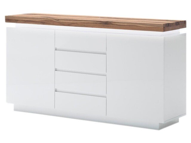 Sideboard >Lisa< in Weiß matt aus Massivholz - 150x81x40cm (BxHxT)