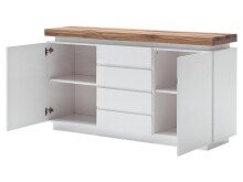 Sideboard >Lisa< in Weiß matt aus Massivholz - 150x81x40cm (BxHxT)