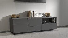 TV-Board >Bitonto< in Anthrazit matt - 150x46x44cm (BxHxT)