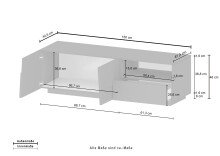 TV-Board >Bitonto< in Anthrazit matt - 150x46x44cm (BxHxT)