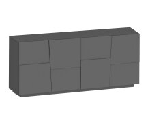Sideboard >Bitonto< in Anthrazit matt - 200x86x44cm...