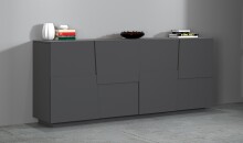 Sideboard >Bitonto< in Anthrazit matt - 200x86x44cm (BxHxT)
