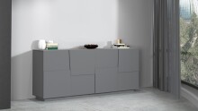 Sideboard >Bitonto< in Anthrazit matt - 200x86x44cm (BxHxT)