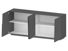 Sideboard >Bitonto< in Anthrazit matt - 200x86x44cm (BxHxT)