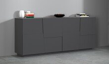 Sideboard >Bitonto< in Anthrazit matt - 200x86x44cm (BxHxT)