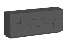 Sideboard >Bitonto< in Anthrazit matt - 200x86x44cm...