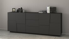 Sideboard >Bitonto< in Anthrazit matt - 200x86x44cm (BxHxT)