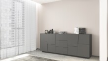 Sideboard >Bitonto< in Anthrazit matt - 200x86x44cm (BxHxT)