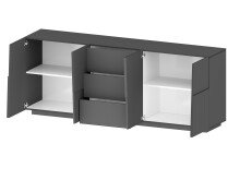 Sideboard >Bitonto< in Anthrazit matt - 200x86x44cm (BxHxT)