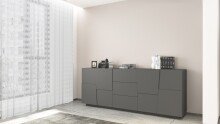 Sideboard >Bitonto< in Anthrazit matt - 200x86x44cm (BxHxT)
