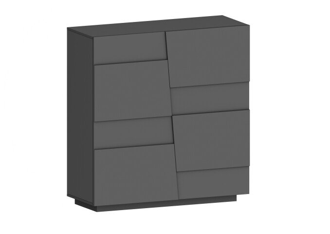 Hochkommode >Bitonto< in Anthrazit matt - 120x126x44cm (BxHxT)