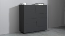 Hochkommode >Bitonto< in Anthrazit matt - 120x126x44cm (BxHxT)
