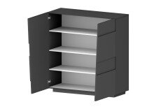 Hochkommode >Bitonto< in Anthrazit matt - 120x126x44cm (BxHxT)