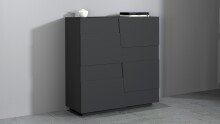 Hochkommode >Bitonto< in Anthrazit matt - 120x126x44cm (BxHxT)