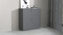Hochkommode >Bitonto< in Anthrazit matt - 120x126x44cm (BxHxT)