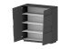 Hochkommode >Bitonto< in Anthrazit matt - 120x126x44cm (BxHxT)
