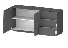 Sideboard >Bitonto< in Anthrazit matt - 180x86x44cm (BxHxT)