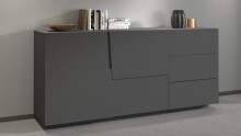 Sideboard >Bitonto< in Anthrazit matt - 180x86x44cm (BxHxT)