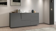 Sideboard >Bitonto< in Anthrazit matt - 180x86x44cm (BxHxT)