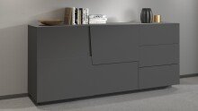 Sideboard >Bitonto< in Anthrazit matt - 180x86x44cm (BxHxT)