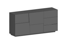 Sideboard >Bitonto< in Anthrazit matt - 180x86x44cm...