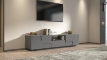 TV-Board >Bitonto< in Anthrazit matt - 220x46x44cm (BxHxT)
