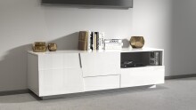TV-Board >Bitonto< in Weiß Hochglanz - 150x46x44cm (BxHxT)