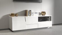 TV-Board >Bitonto< in Weiß Hochglanz - 150x46x44cm (BxHxT)