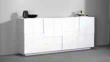 Sideboard >Bitonto< in Weiß Hochglanz - 200x86x44cm (BxHxT)