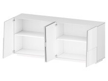 Sideboard >Bitonto< in Weiß Hochglanz - 200x86x44cm (BxHxT)