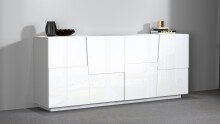 Sideboard >Bitonto< in Weiß Hochglanz - 200x86x44cm (BxHxT)