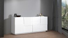 Sideboard >Bitonto< in Weiß Hochglanz - 200x86x44cm (BxHxT)