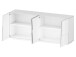 Sideboard >Bitonto< in Weiß Hochglanz - 200x86x44cm (BxHxT)