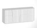 Sideboard >Bitonto< in Weiß Hochglanz - 200x86x44cm (BxHxT)