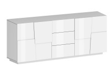 Sideboard >Bitonto< in Weiß Hochglanz -...